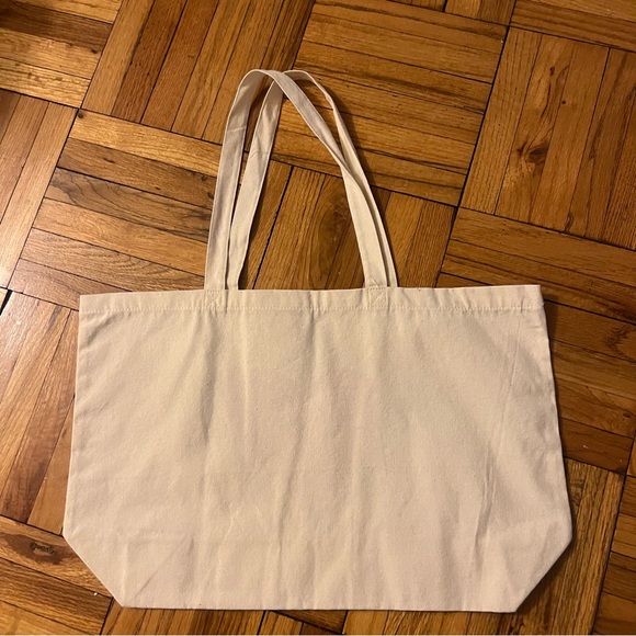 NEW Sezane Red Heart Canvas Tote Bag - Picture 3 of 4
